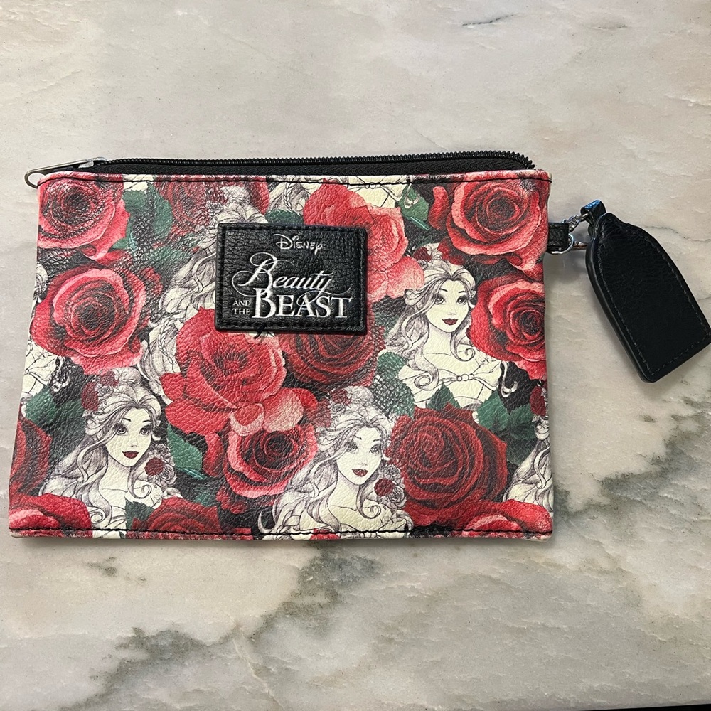 Disney Beauty and the Beast Floral Pouch